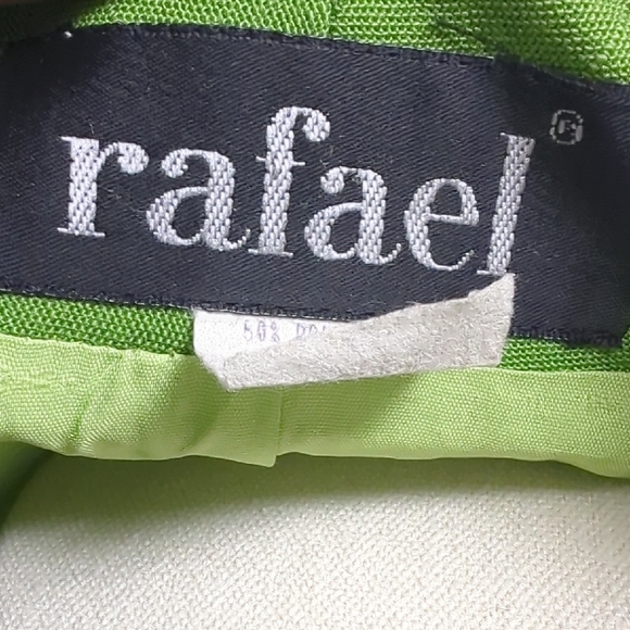 Vintage RAFAEL Green Tailored Blazer with Black Floral Design - Picture 3 of 7